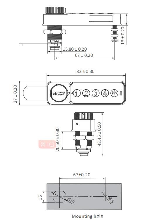 Mini MK750-H Office furniture Keypad Lock - Electronic Locks - 1